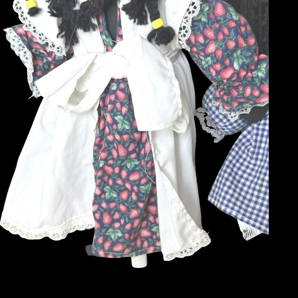 Folk Art African American Primitive Rag Dolls Lot of 2